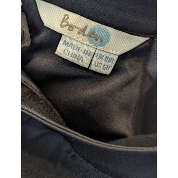 Boden Nerissa Black Sheer Sleeve Viscose Dress Size 6 Regular - Picture 4 of 7